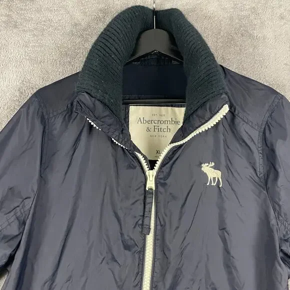 Abercrombie & Fitch Jacket Women XL Navy Windbreaker Outdoor Retro Moose - Picture 5 of 16